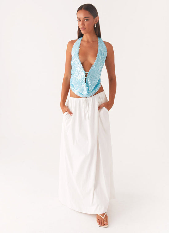 Rio Dreams Cowl Neck Halter Top