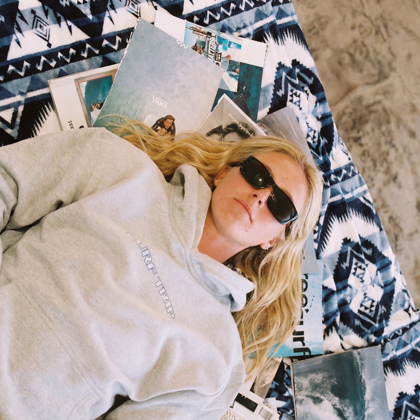 Surf Trip Vintage Plaid Hoodie