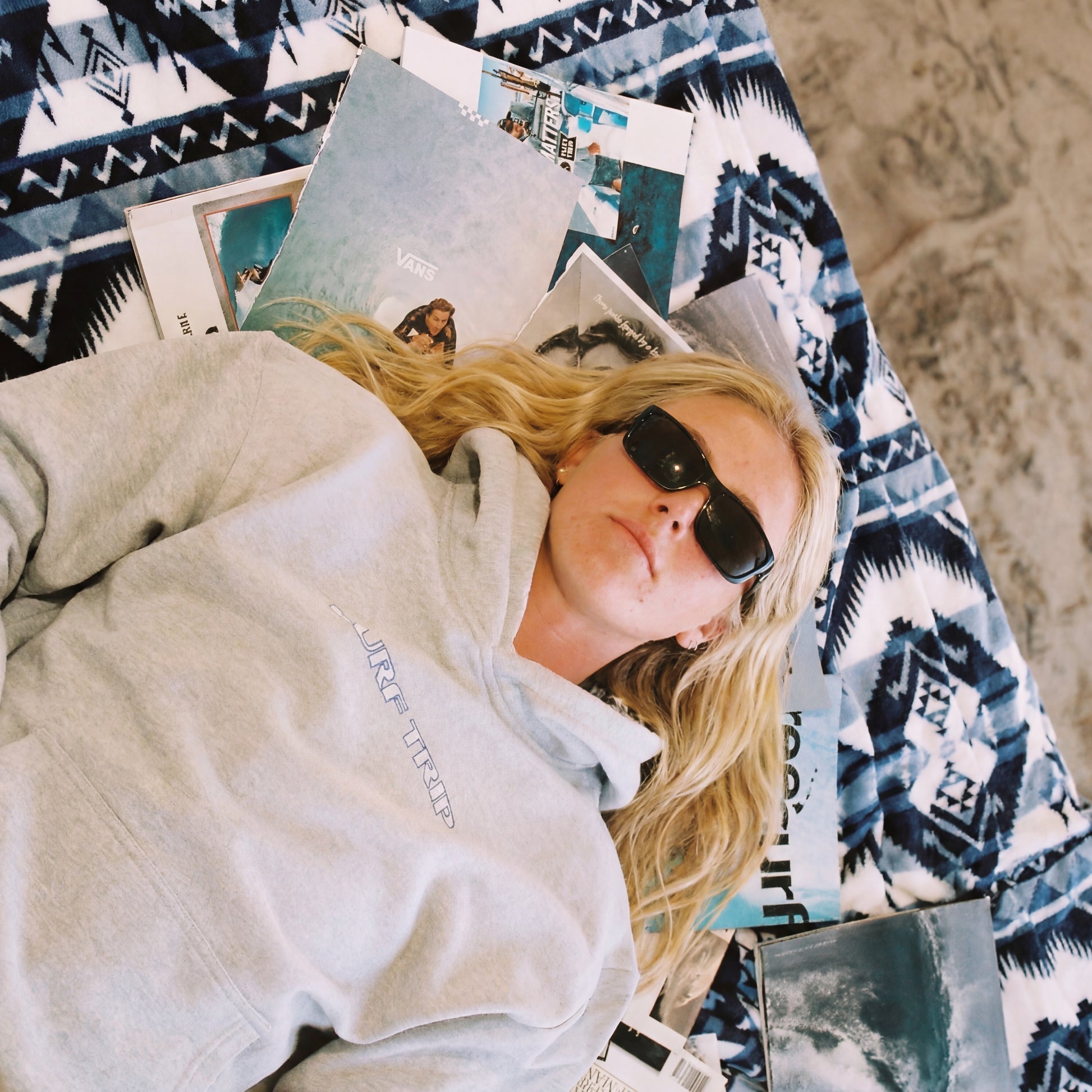 Surf Trip Vintage Plaid Hoodie